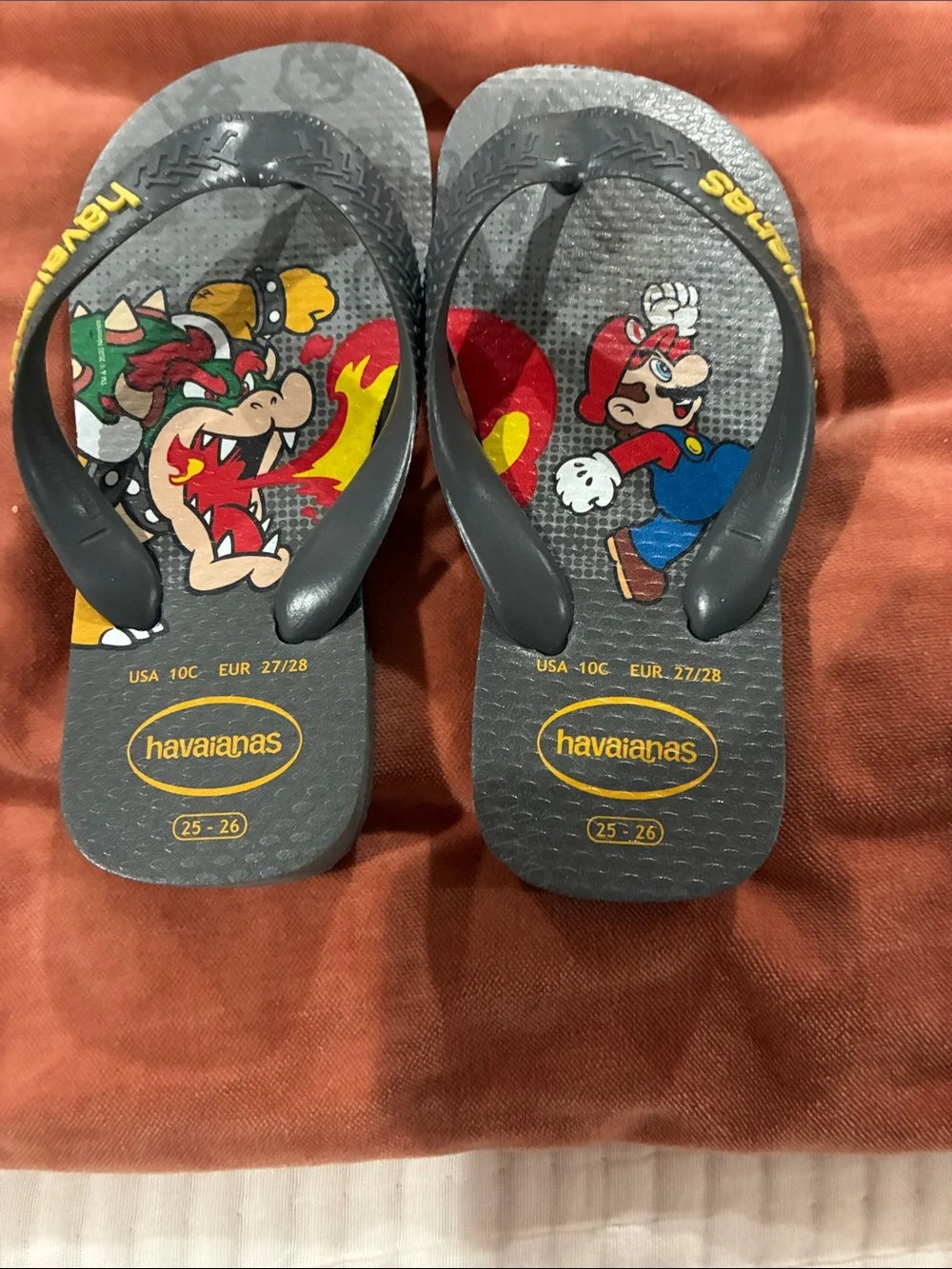 Super Mario Havaianas boys girls sandals flip flops shoes girls boys size 10